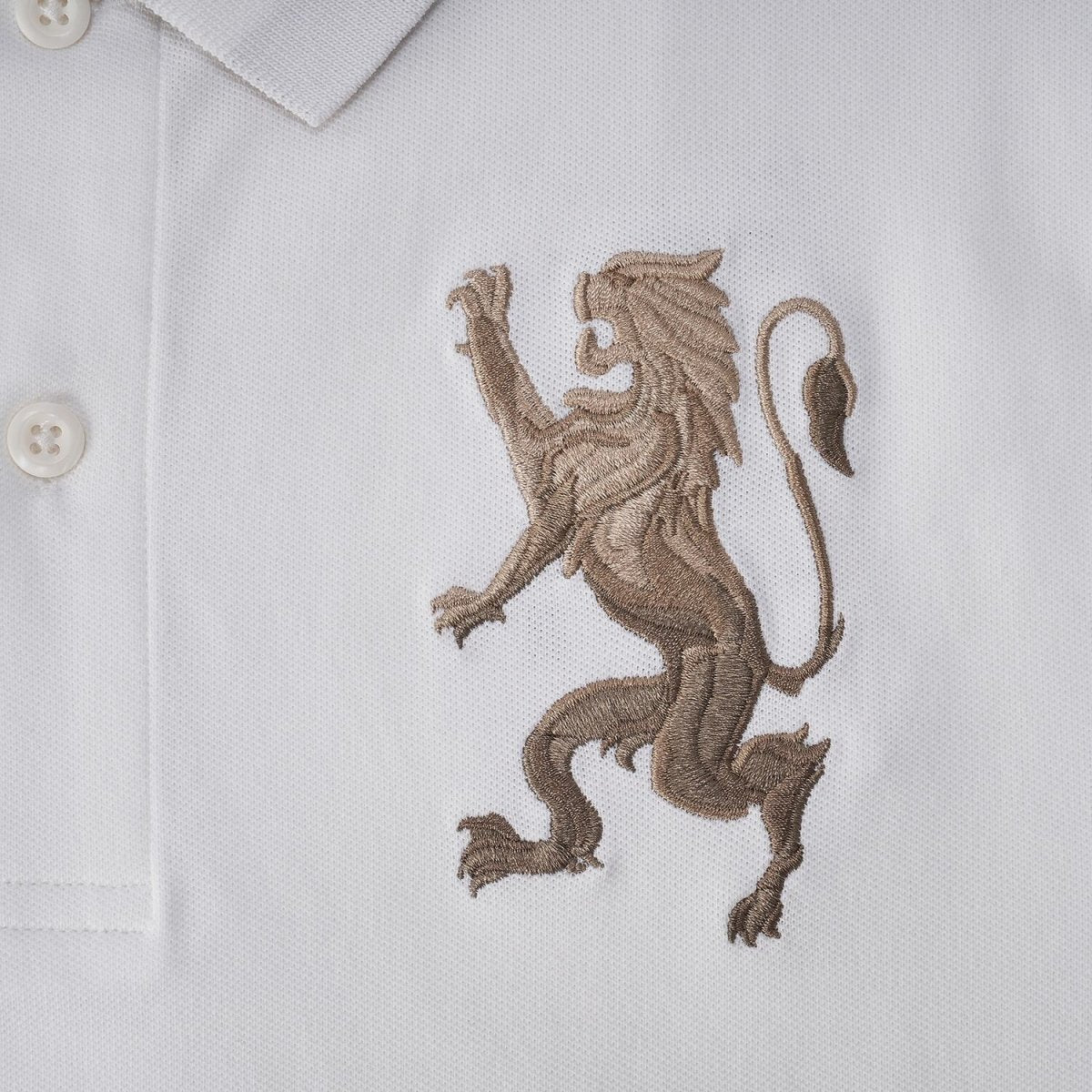 Men's 3D Lion Polo: Slim Fit, Bold Embroidery, Premium Pique S - Shop Giordano
