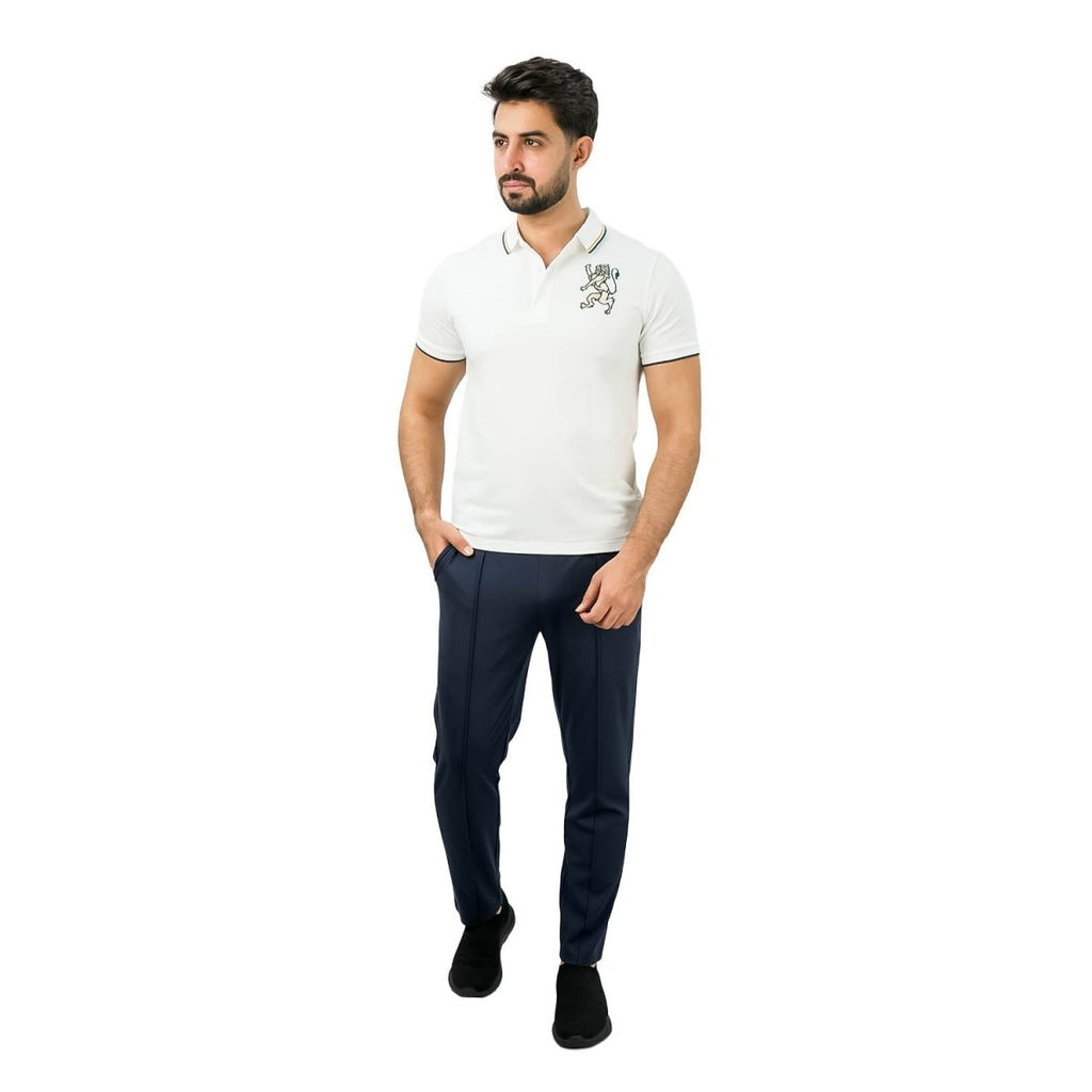 Men's 3D Lion Polo: Slim Fit, Bold Embroidery, Premium Pique S - Shop Giordano