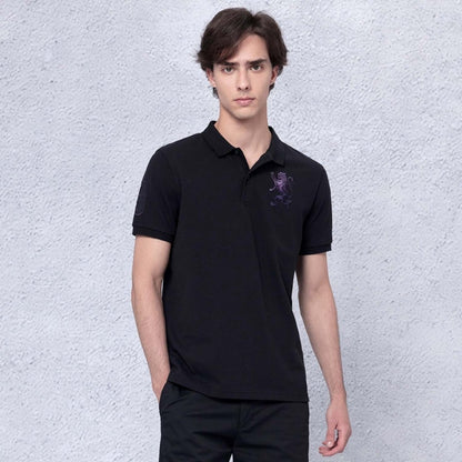 Men's 3D Lion Polo: Slim Fit, Bold Embroidery, Premium Pique - Giordano