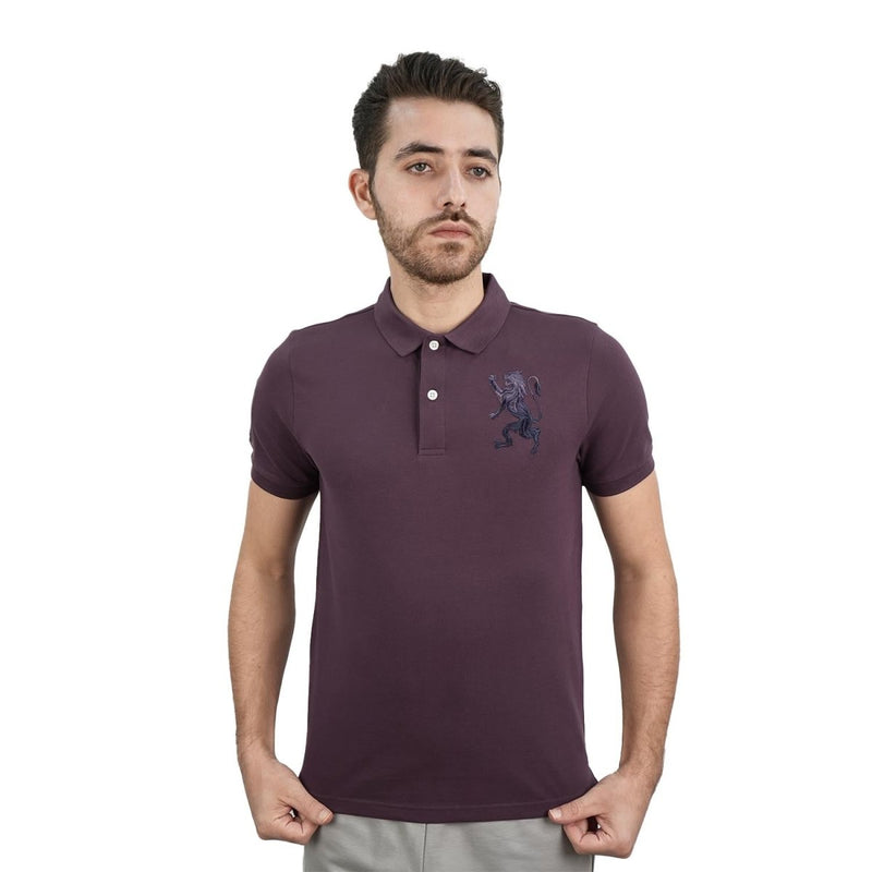 Men's 3D Lion Polo: Slim Fit, Bold Embroidery, Premium Pique S - Shop Giordano