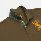 Men's 3D Lion Polo: Slim Fit, Bold Embroidery, Premium Pique S - Shop Giordano