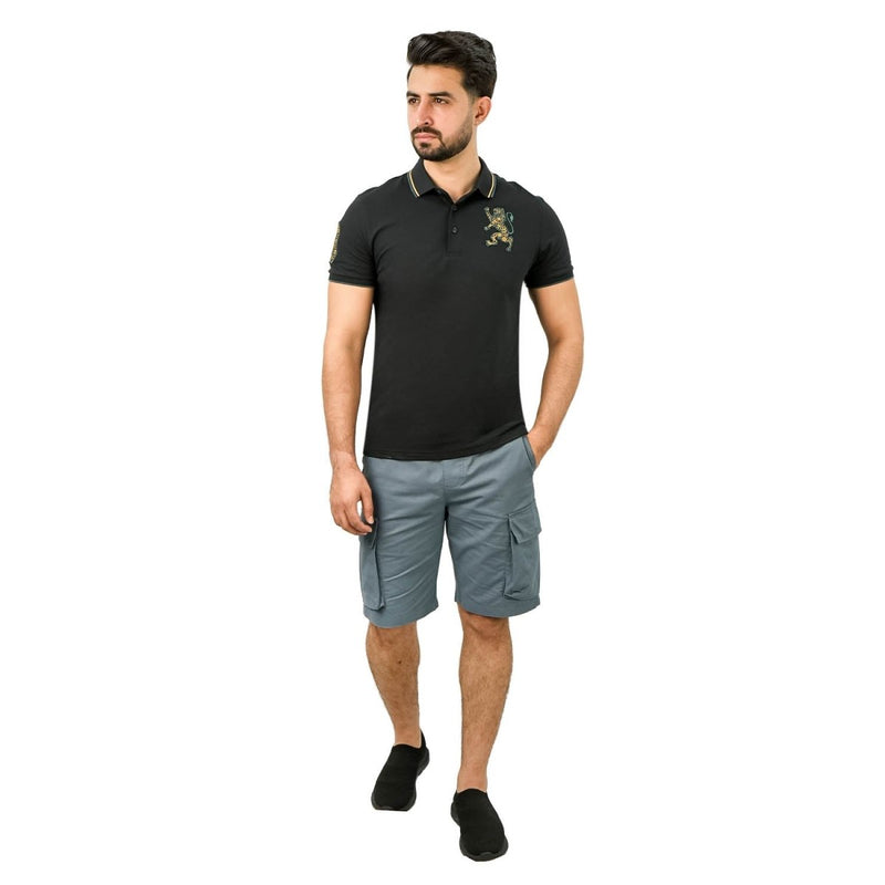 Men's 3D Lion Polo: Slim Fit, Bold Embroidery, Premium Pique S - Shop Giordano