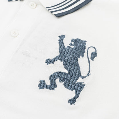 Men's 3D Lion Polo: Slim Fit, Bold Embroidery, Premium Pique - Giordano