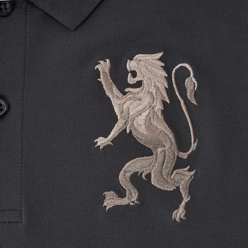 Men's 3D Lion Polo: Slim Fit, Bold Embroidery, Premium Pique S - Shop Giordano