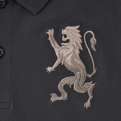Men's 3D Lion Polo: Slim Fit, Bold Embroidery, Premium Pique - Giordano