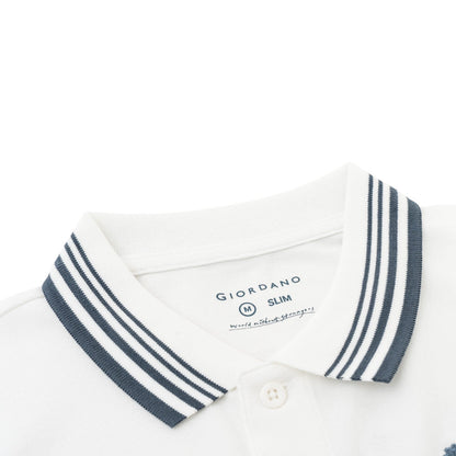 Men's 3D Lion Polo: Slim Fit, Bold Embroidery, Premium Pique - Giordano