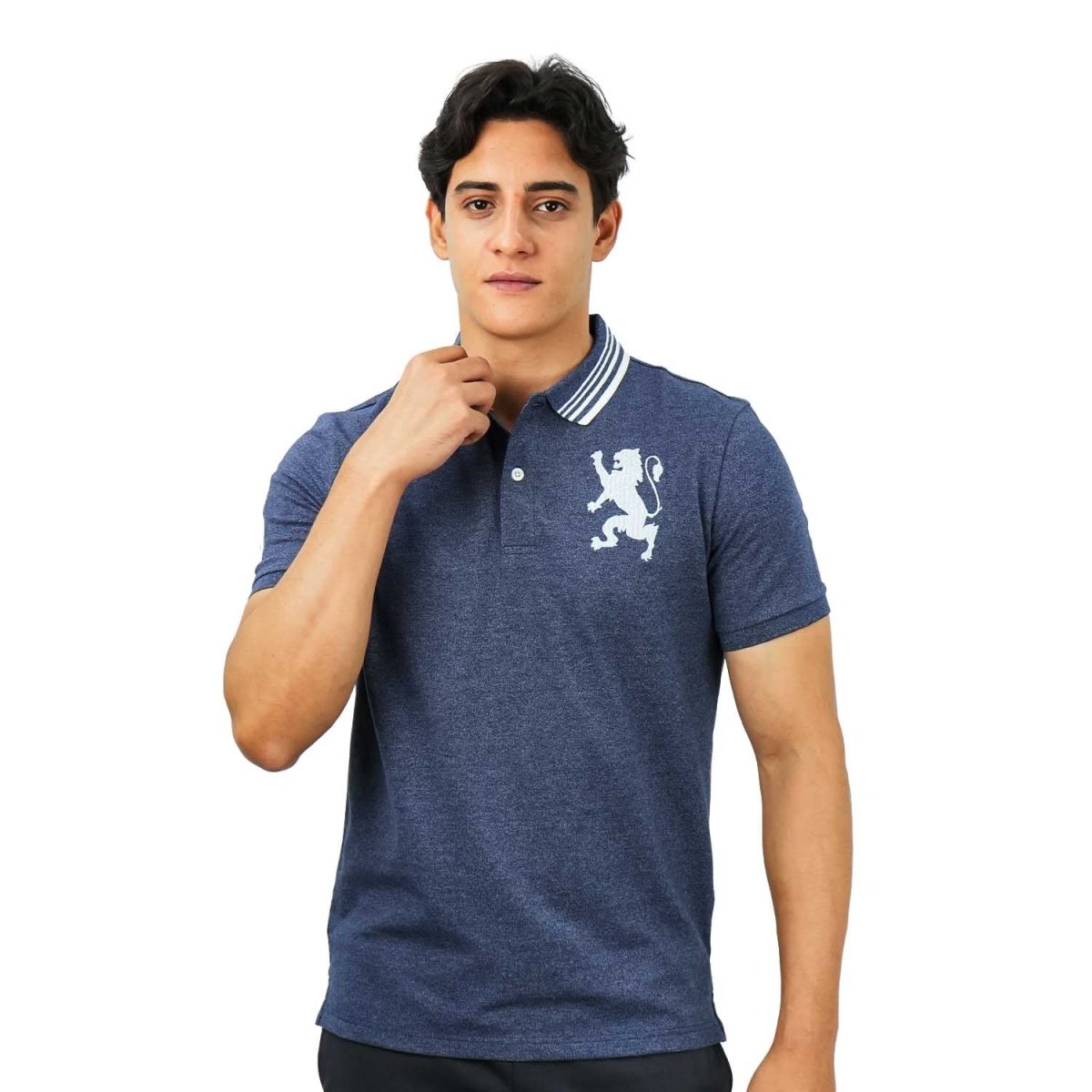 Giordano Men's 3D Lion Polo: Slim Fit, Bold Embroidery, Premium Pique - Premium Polo