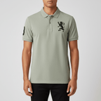 Men's 3D Lion Polo: Slim Fit, Bold Embroidery, Premium Pique S - Shop Giordano