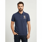 Men's 3D Lion Polo: Slim Fit, Bold Embroidery, Premium Pique S - Shop Giordano