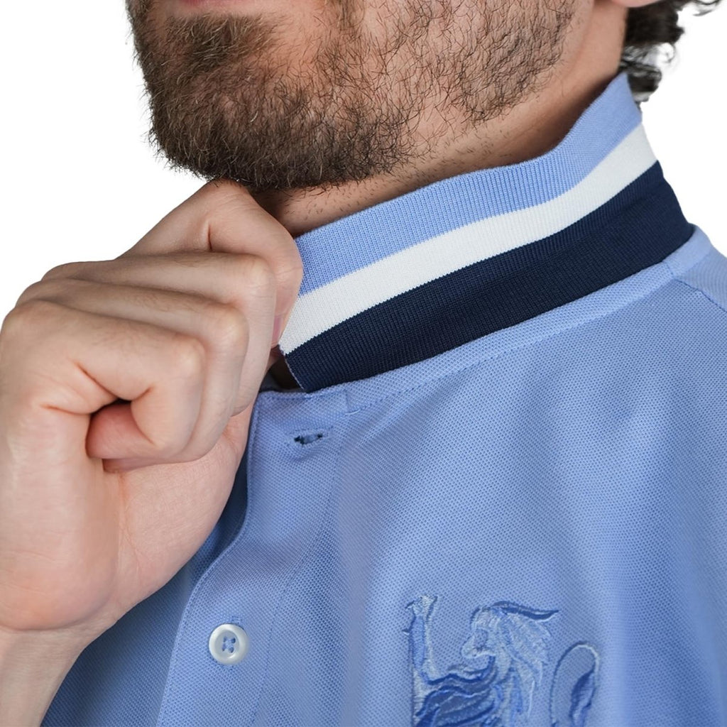 Men's 3D Lion Polo: Slim Fit, Bold Embroidery, Premium Pique S - Shop Giordano