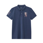 Men's 3D Lion Polo: Slim Fit, Bold Embroidery, Premium Pique S - Shop Giordano