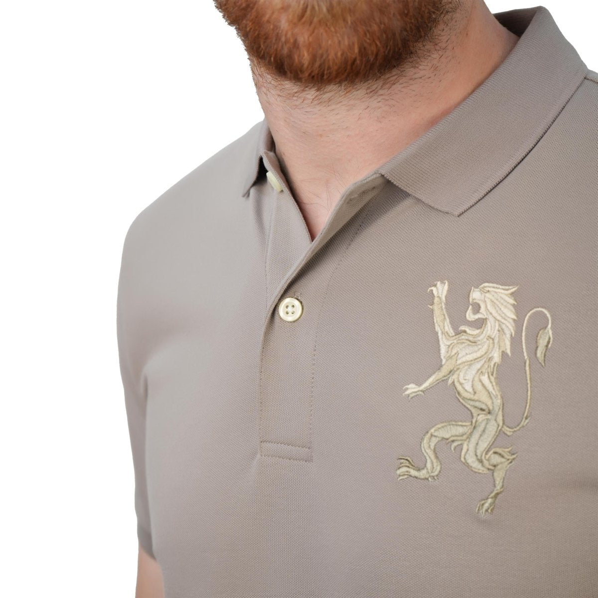 Men's 3D Lion Polo: Slim Fit, Bold Embroidery, Premium Pique XS - Shop Giordano