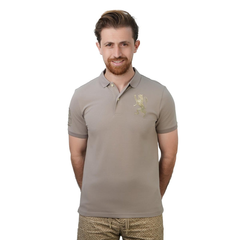 Giordano Men's 3D Lion Polo: Slim Fit, Bold Embroidery, Premium Pique - first_variant_option_2 Premium Polo for Giordano