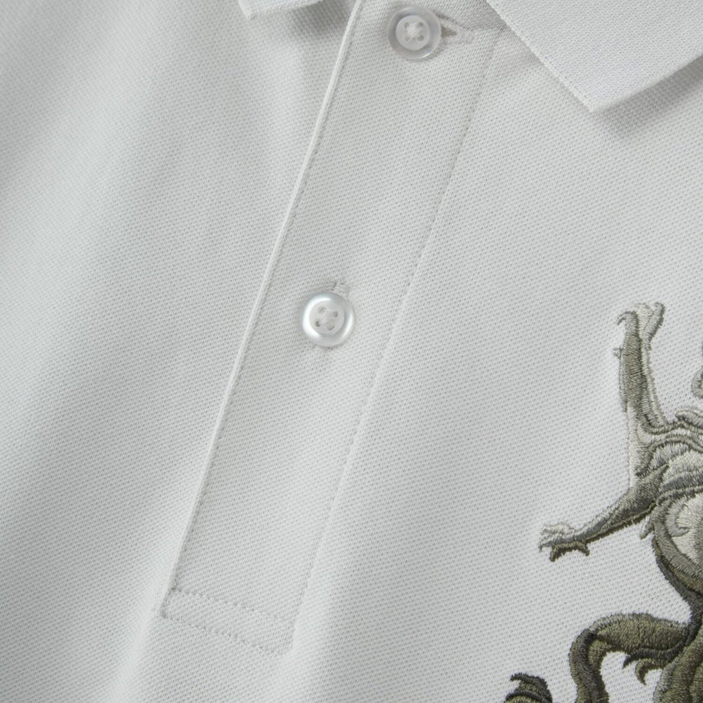 Men's 3D Lion Polo: Slim Fit, Bold Embroidery, Premium Pique XS - Shop Giordano