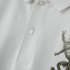 Men's 3D Lion Polo: Slim Fit, Bold Embroidery, Premium Pique XS - Shop Giordano