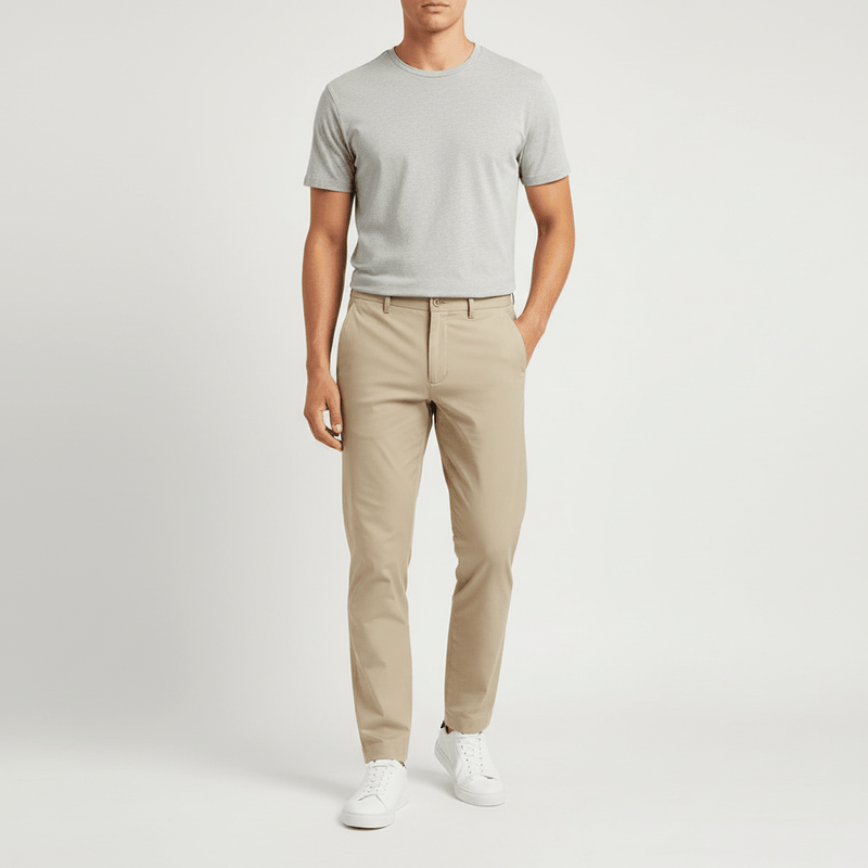 Men's 4 - Way Stretch Khaki Pants: Comfort & Style 30 - Shop Giordano