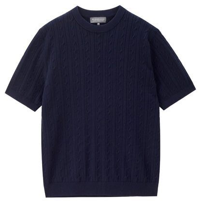 Men’S Cable Knit Cotton - Polyester Short Sleeve Polo | Korea Collection - Giordano