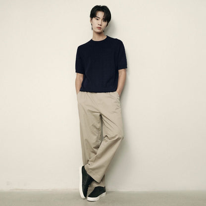 Men’S Cable Knit Cotton - Polyester Short Sleeve Polo | Korea Collection - Giordano