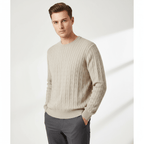 Men’S Cable Knit Crew Neck Long Sleeve Sweater S - Shop Giordano