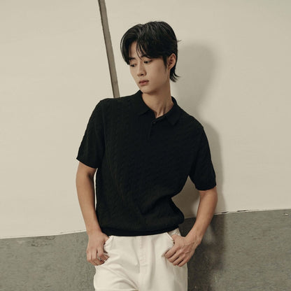 Men’S Cable Knit Polo Pullover | Korea Collection - Giordano