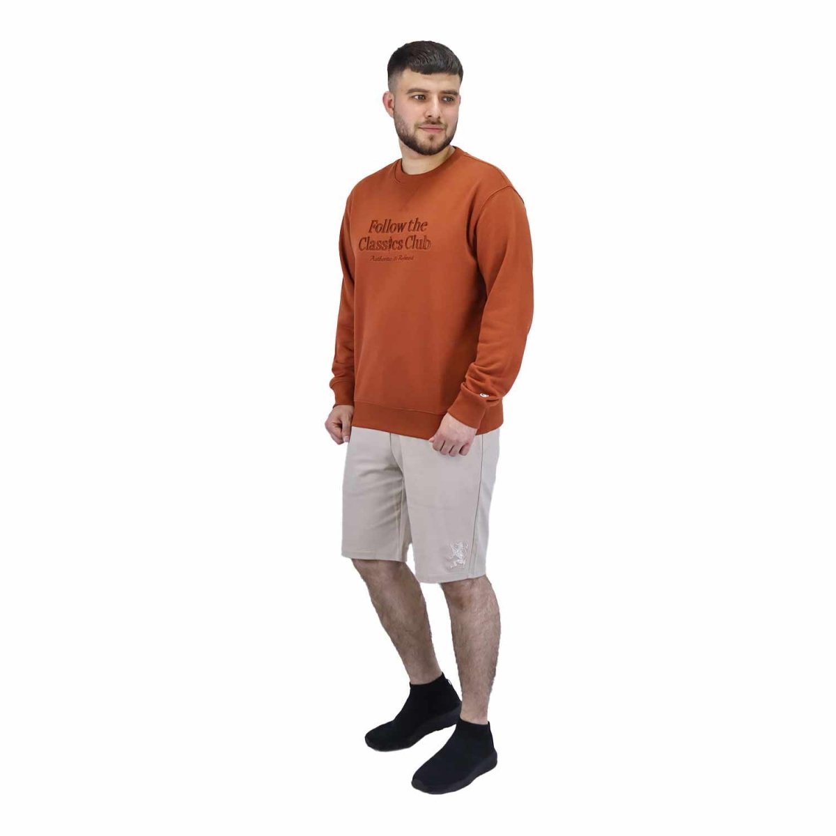 Giordano Men's Classic French Terry Crew Neck Long Sleeve Relaxed Fit Print Sweatshirt - Premium Sweatshirts