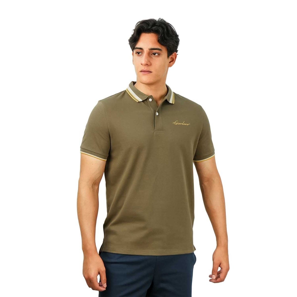 Men's Classic Slim Fit Polo With Signature Embroidery S - Shop Giordano