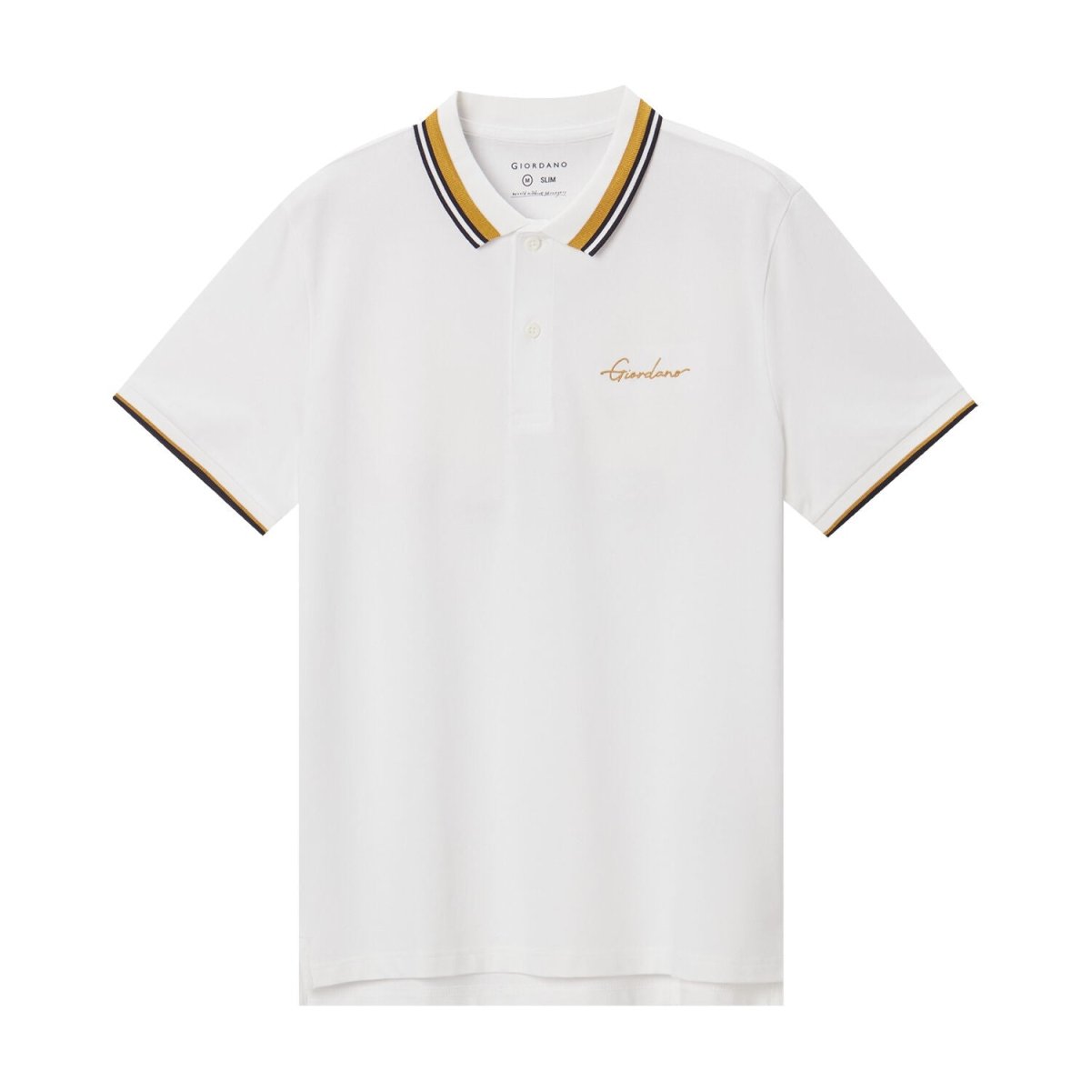 Men's Classic Slim Fit Polo With Signature Embroidery - Giordano