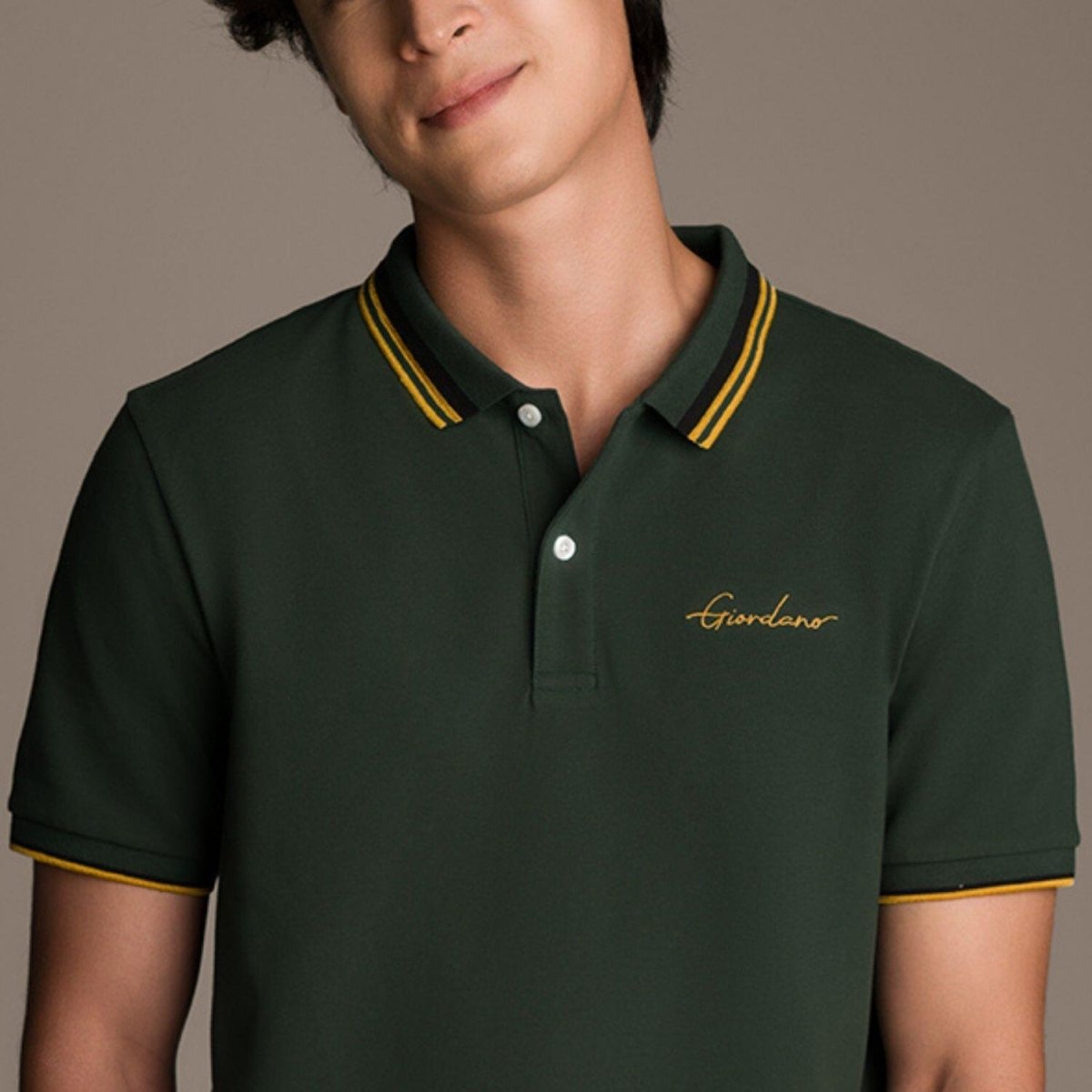 Men's Classic Slim Fit Polo With Signature Embroidery - Giordano