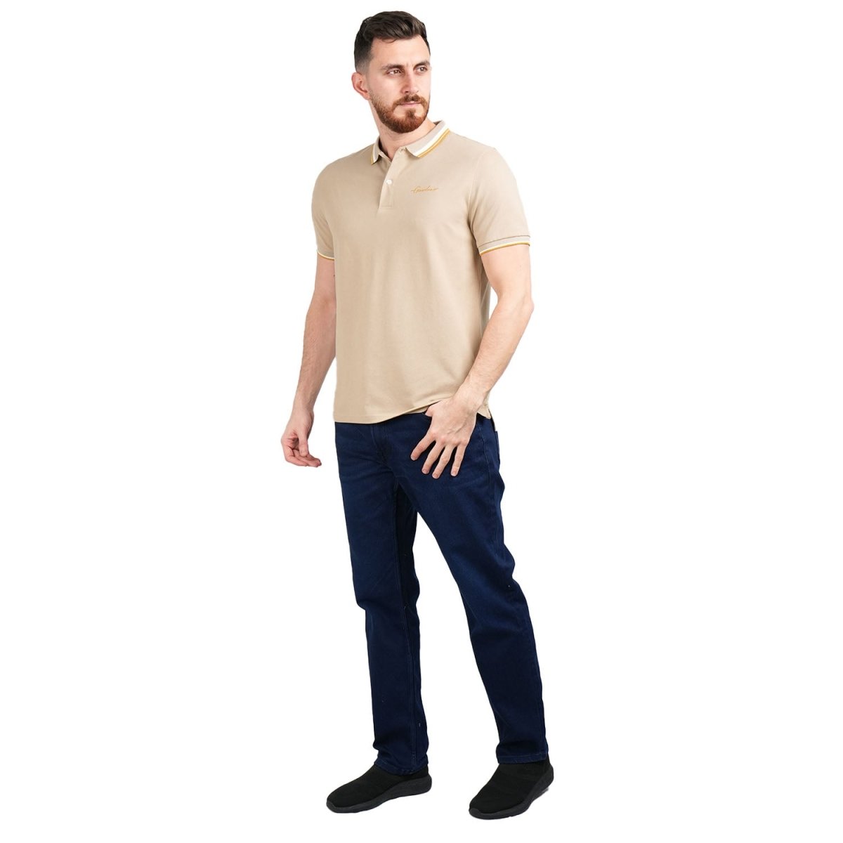 Men's Classic Slim Fit Polo With Signature Embroidery - Giordano