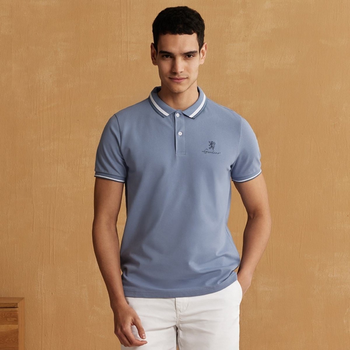 Giordano Men's Classic Slim Fit Polo With Signature Embroidery - Premium Polo