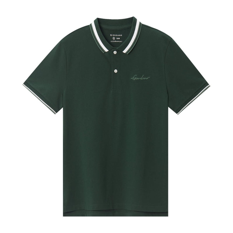 Giordano Men's Classic Slim Fit Polo With Signature Embroidery - Premium Polo