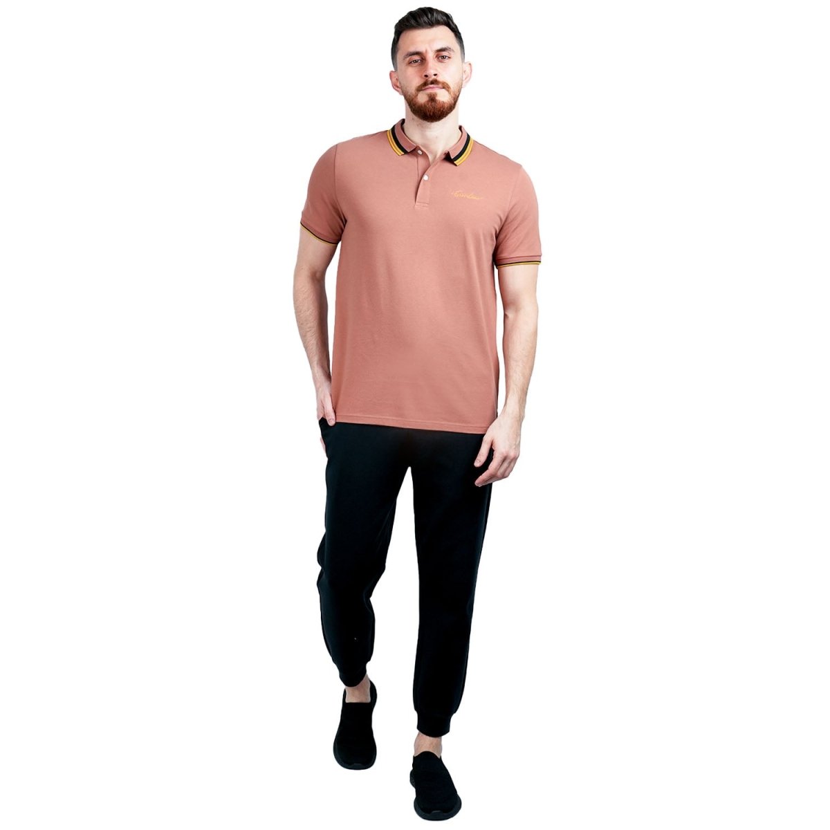 Men's Classic Slim Fit Polo With Signature Embroidery - Giordano