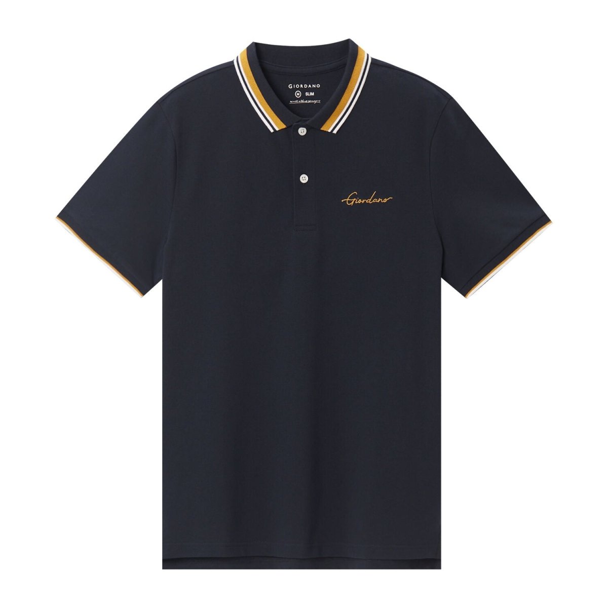 Men's Classic Slim Fit Polo With Signature Embroidery - Giordano