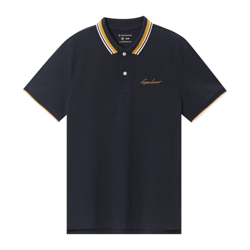 Men's Classic Slim Fit Polo With Signature Embroidery S - Shop Giordano
