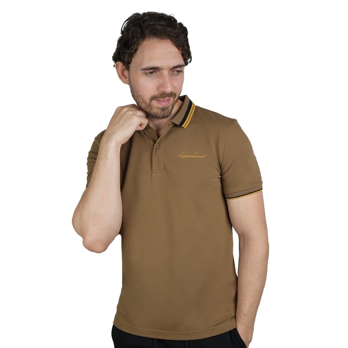 Men's Classic Slim Fit Polo With Signature Embroidery S - Shop Giordano