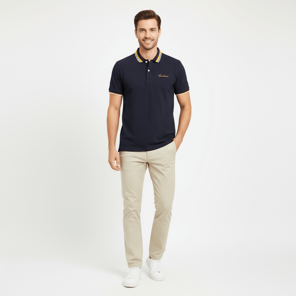 Men's Classic Slim Fit Polo With Signature Embroidery S - Shop Giordano