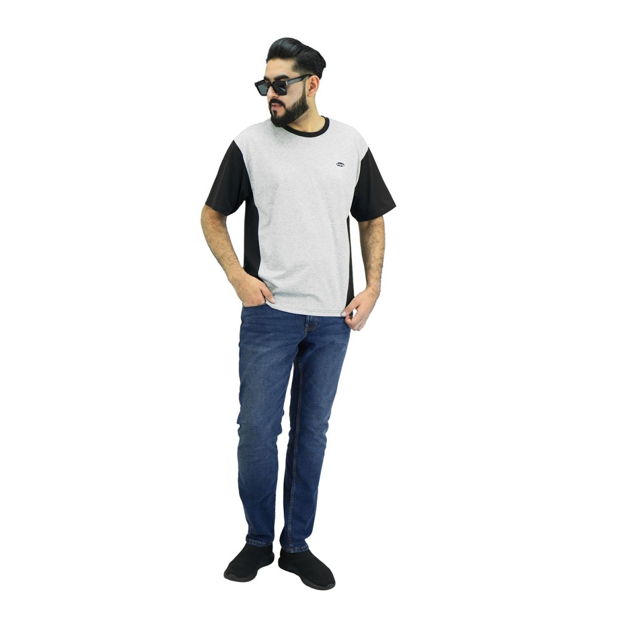 Men's Color Blocking Tee - Cotton Polyester Sorona Jersey, Relaxed Fit - Giordano