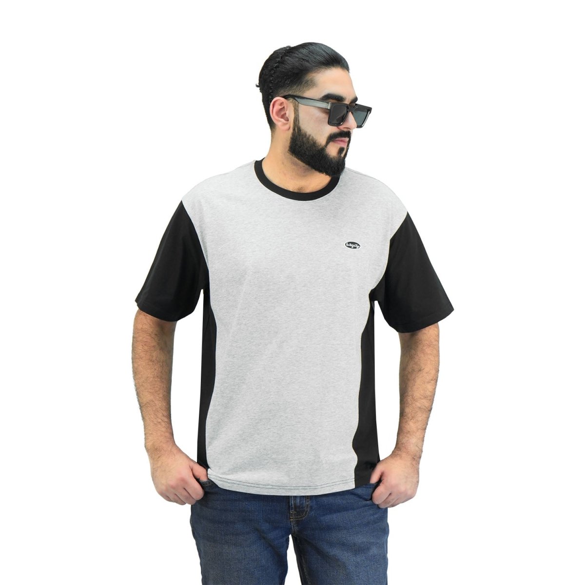 Men's Color Blocking Tee - Cotton Polyester Sorona Jersey, Relaxed Fit - Giordano