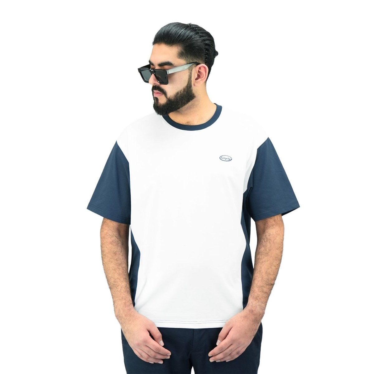 Giordano Men's Color Blocking Tee - Cotton Polyester Sorona Jersey, Relaxed Fit - Premium Tee