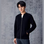 Men's Cotton - Acrylic Texture Stitch Mock Neck Raglan Cardigan S - Shop Giordano