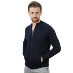 Men's Cotton - Acrylic Texture Stitch Mock Neck Raglan Cardigan S - Shop Giordano