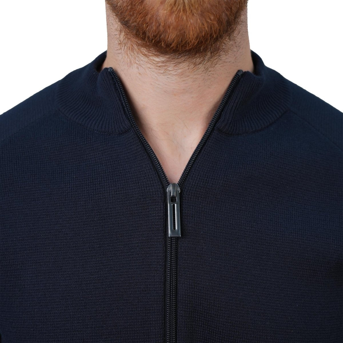 Men's Cotton - Acrylic Texture Stitch Mock Neck Raglan Cardigan S - Shop Giordano