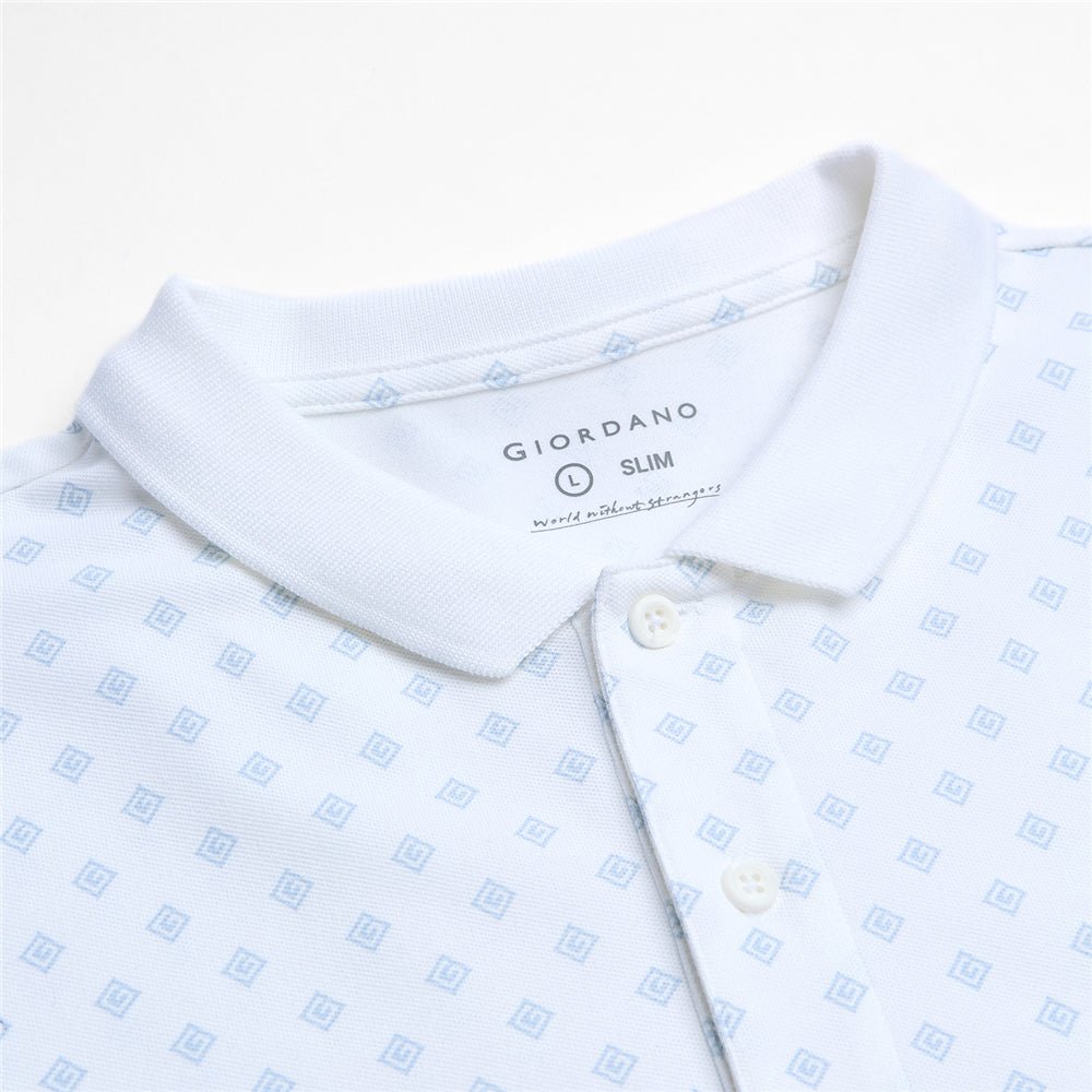 Giordano Men's Cotton All Over Patter Print Polo - first_variant_option_2 Premium Polo for Giordano