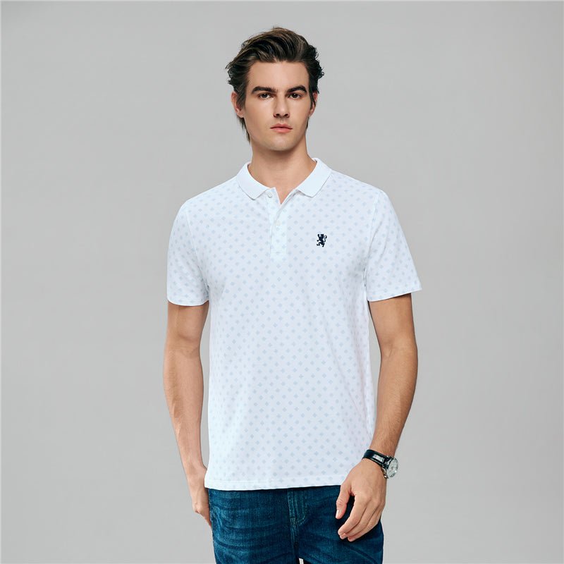 Giordano Men's Cotton All Over Patter Print Polo - first_variant_option_2 Premium Polo for Giordano