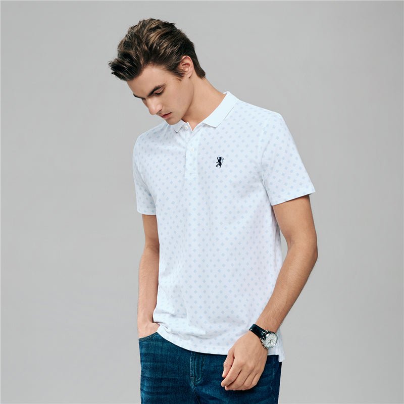 Giordano Men's Cotton All Over Patter Print Polo - first_variant_option_2 Premium Polo for Giordano