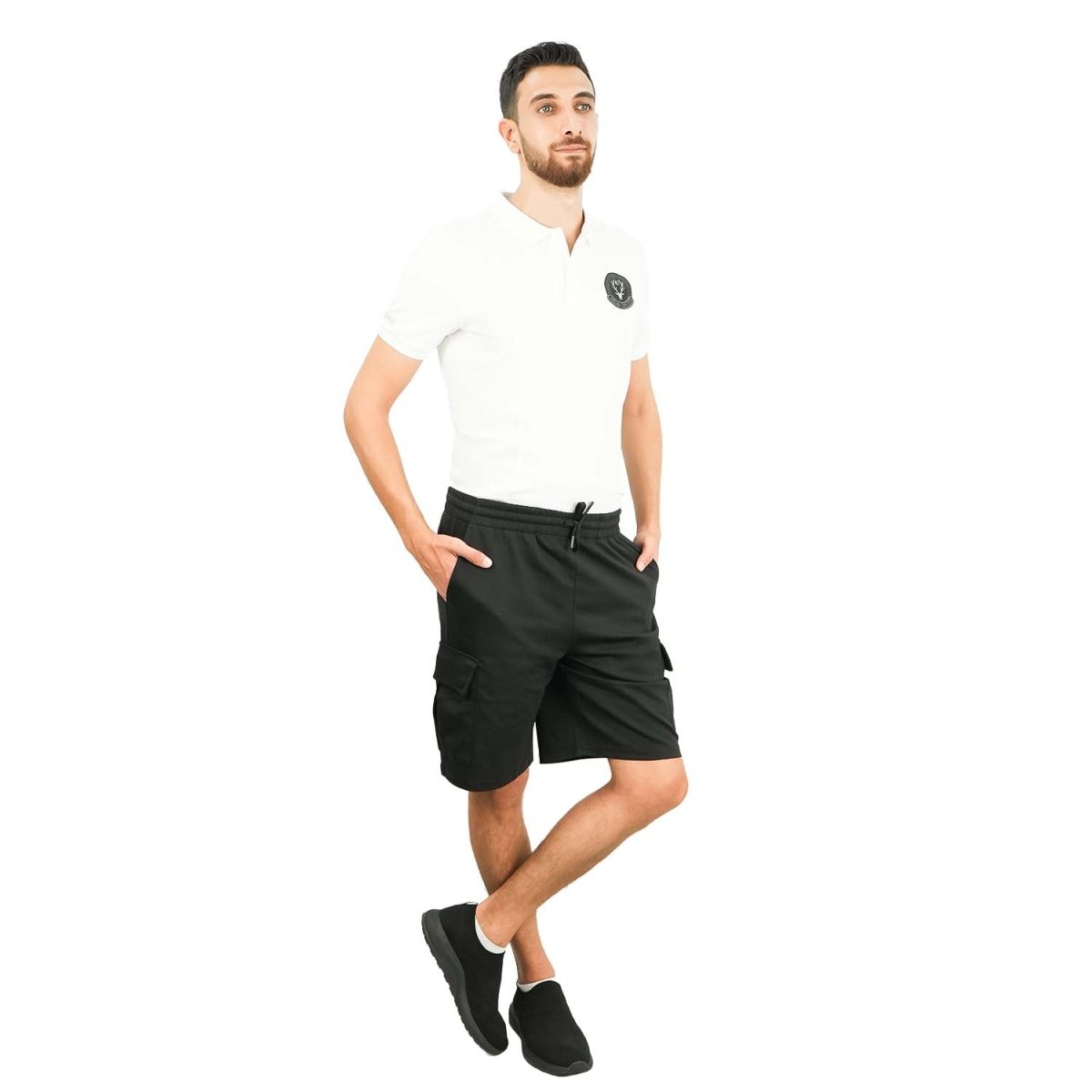 Men's Cotton Blend Interlock Relaxed Fit Shorts - Giordano