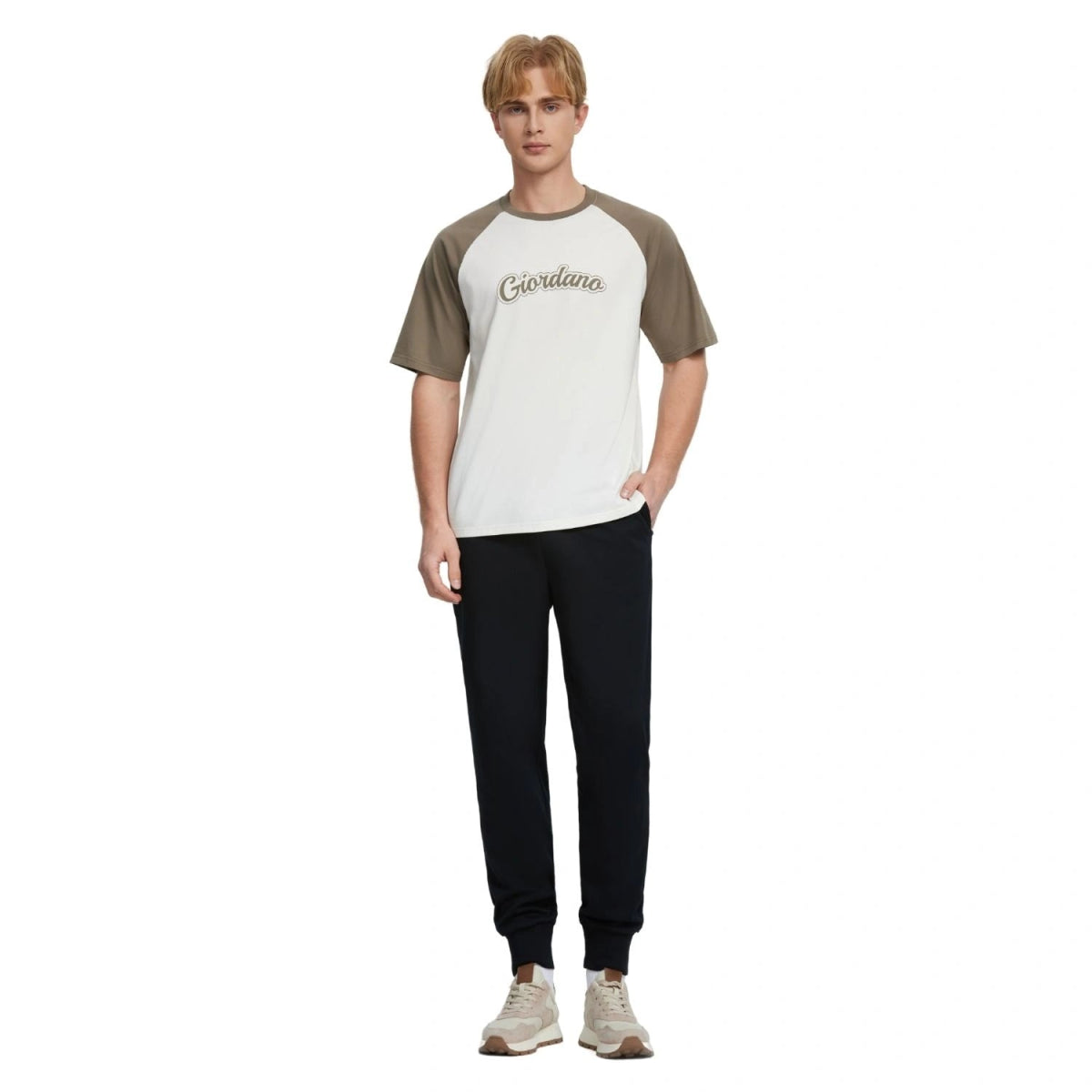Men's Cotton Blend Raglan Sleeve Print Tee - Giordano