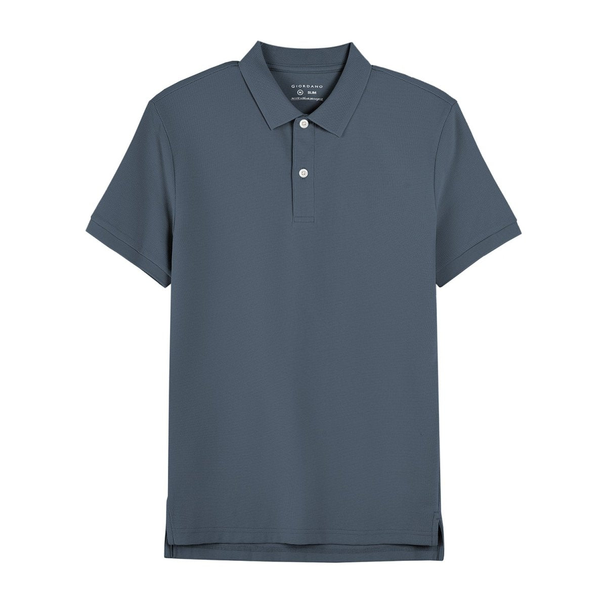 Men's Cotton Blend Waffle Knit Solid Polo - Giordano