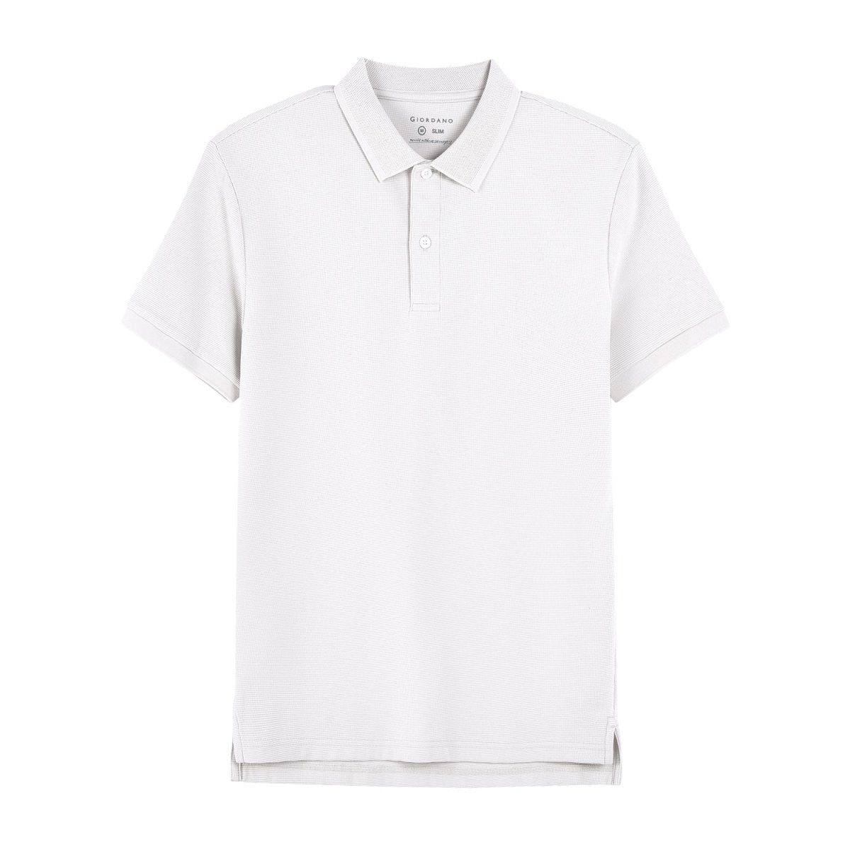 Men's Cotton Blend Waffle Knit Solid Polo - Giordano