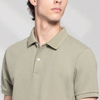 Men's Cotton Blend Waffle Knit Solid Polo S - Shop Giordano